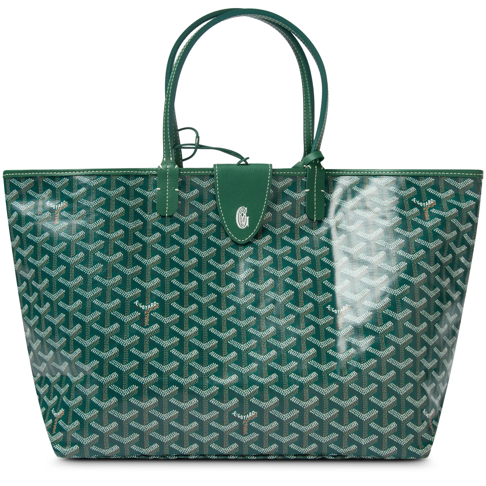 Front View of Goyard Saint Louis GM Tote Bag Green CROCUNPMLCL09CL09X